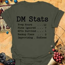 DM Stats Tee Gift For Tabletop Gamer