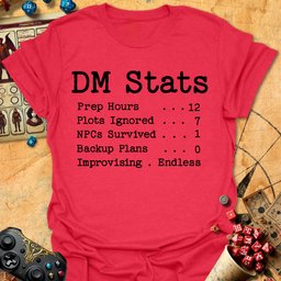 DM Stats Tee Gift For Tabletop Gamer