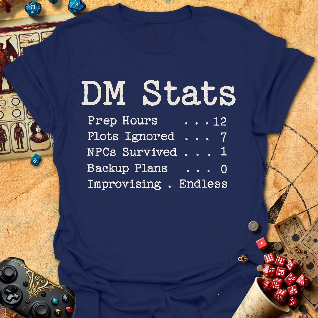 DM Stats Tee Gift For Tabletop Gamer