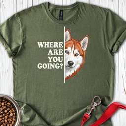 Red And White Husky Alert T Shirt Gift For Dog Lover