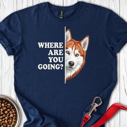 Red And White Husky Alert T Shirt Gift For Dog Lover