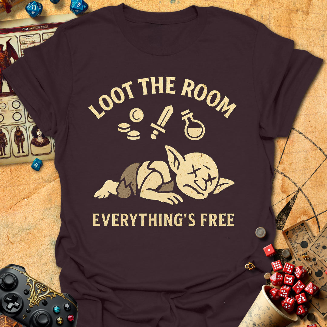 Loot The Room Tee Gift For Tabletop Gamer