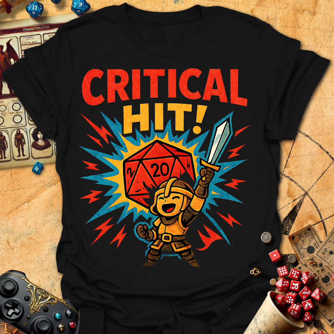 Critical Hit Tee Gift For Tabletop Gamer