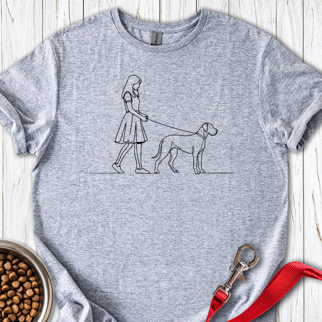 Walking Great Dane T Shirt Gift For Dog Lover