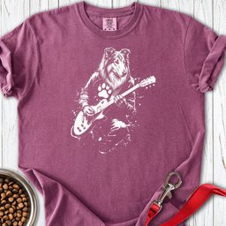 Rough Collie Guitar Premium Tee Gift For Dog Lover