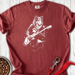 Rough Collie Guitar Premium Tee Gift For Dog Lover