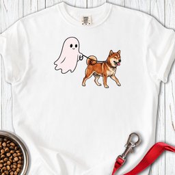 Shiba Inu Ghost Walk Premium Tee Gift For Dog Lover