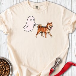 Shiba Inu Ghost Walk Premium Tee Gift For Dog Lover
