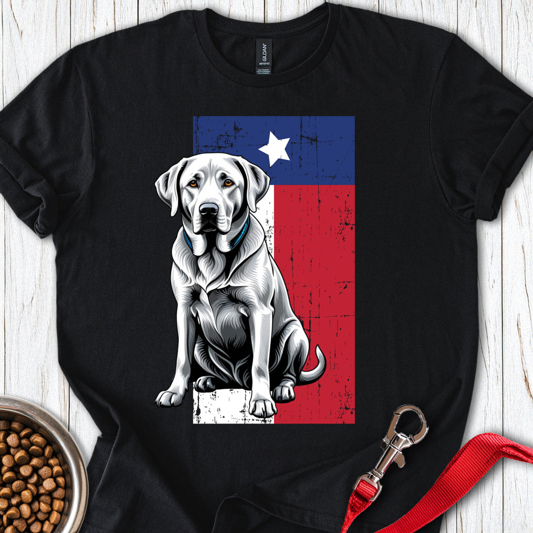 Silver Labrador Texas Flag T Shirt Gift For Dog Lover