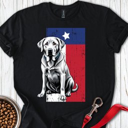 Silver Labrador Texas Flag T Shirt Gift For Dog Lover