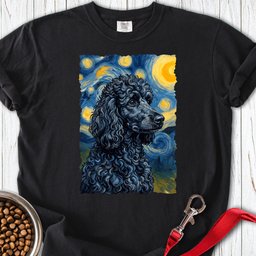 Standard Poodle Van Gogh Black Premium Tee Gift For Dog Lover