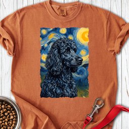 Standard Poodle Van Gogh Black Premium Tee Gift For Dog Lover