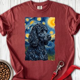 Standard Poodle Van Gogh Black Premium Tee Gift For Dog Lover
