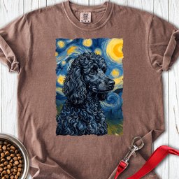 Standard Poodle Van Gogh Black Premium Tee Gift For Dog Lover