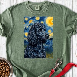 Standard Poodle Van Gogh Black Premium Tee Gift For Dog Lover