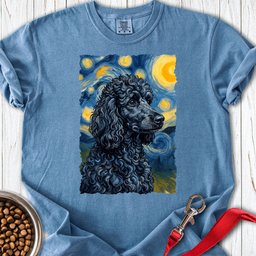 Standard Poodle Van Gogh Black Premium Tee Gift For Dog Lover