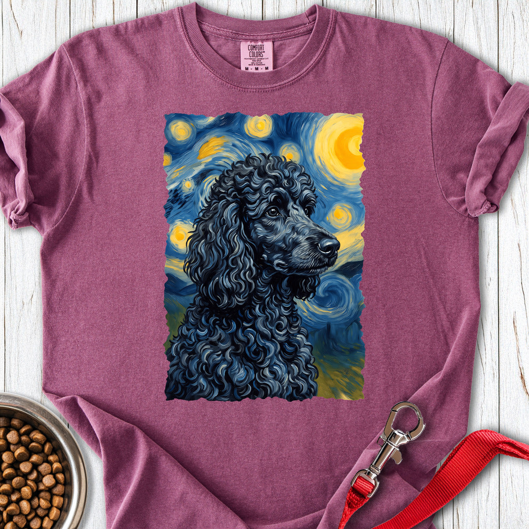 Standard Poodle Van Gogh Black Premium Tee Gift For Dog Lover
