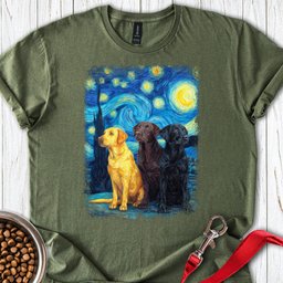 Starry Night Labradors T Shirt Gift For Dog Lover