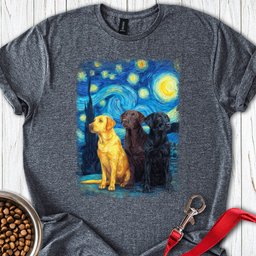 Starry Night Labradors T Shirt Gift For Dog Lover