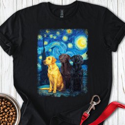 Starry Night Labradors T Shirt Gift For Dog Lover