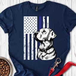 Thin Blue Line Police Labrador T Shirt Gift For Dog Lover