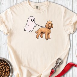 Standard Poodle Ghost Walk Apricot Premium Tee Gift For Dog Lover
