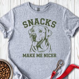 Snacks Make Me Nicer Lab T Shirt Gift For Dog Lover