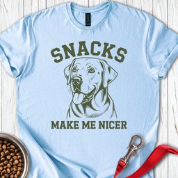 Snacks Make Me Nicer Lab T Shirt Gift For Dog Lover