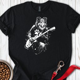 Shetland Sheepdog Guitar T Shirt Gift For Dog Lover