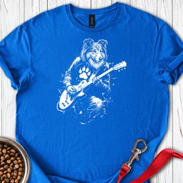 Shetland Sheepdog Guitar T Shirt Gift For Dog Lover