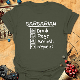 Barbarian Smash Repeat Tee Gift For Tabletop Gamer