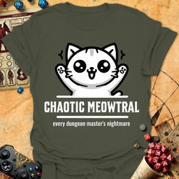 Chaotic Meowtral Tee Gift For Tabletop Gamer