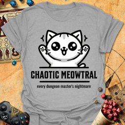 Chaotic Meowtral Tee Gift For Tabletop Gamer