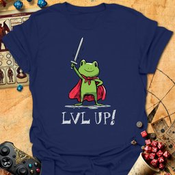 Lvl Up Frog Tee Gift For Tabletop Gamer