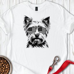 Yorkshire Terrier Flag Shades T Shirt Gift For Dog Lover