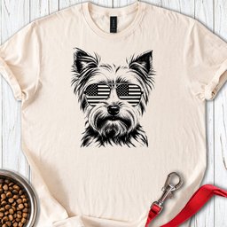 Yorkshire Terrier Flag Shades T Shirt Gift For Dog Lover