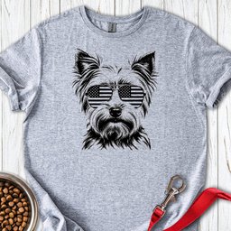 Yorkshire Terrier Flag Shades T Shirt Gift For Dog Lover