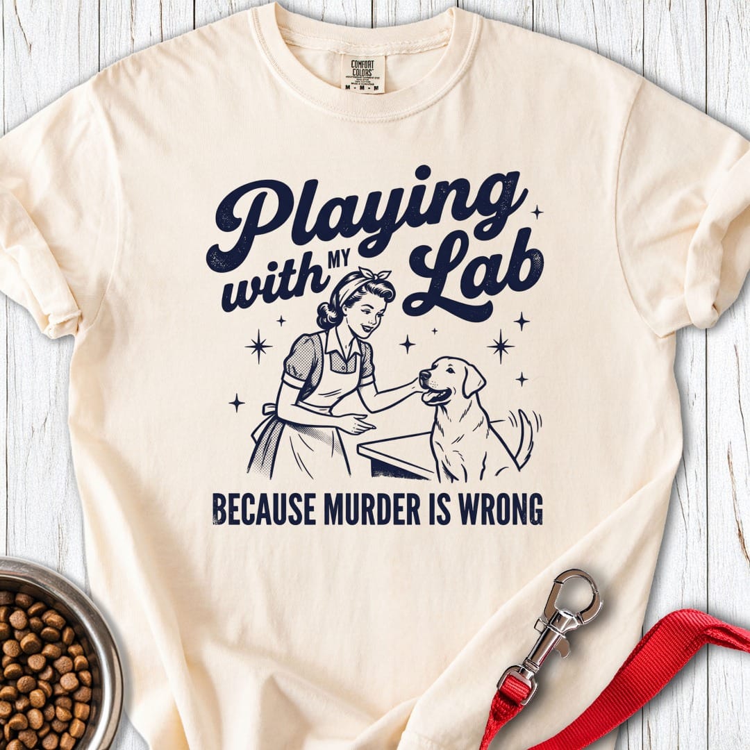 Playing With My Lab Premium Tee Gift For Dog Lover
