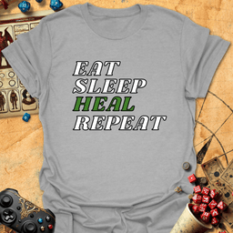 Eat Sleep Heal Tee Gift For Tabletop Gamer