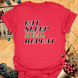 Eat Sleep Heal Tee Gift For Tabletop Gamer