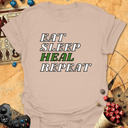 Eat Sleep Heal Tee Gift For Tabletop Gamer