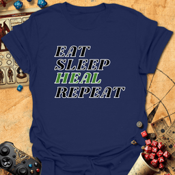 Eat Sleep Heal Tee Gift For Tabletop Gamer