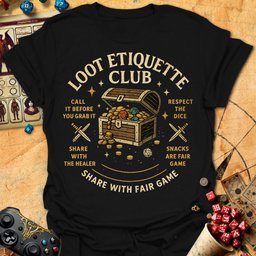 Loot Etiquette Tee Gift For Tabletop Gamer