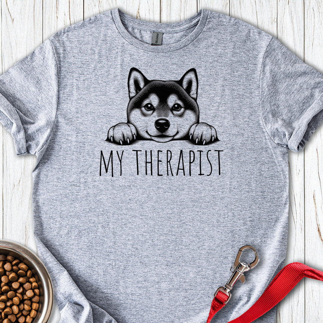 Shiba Inu My Therapist T Shirt Gift For Dog Lover
