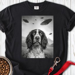 Springer Spaniel Ufo Premium Tee Gift For Dog Lover