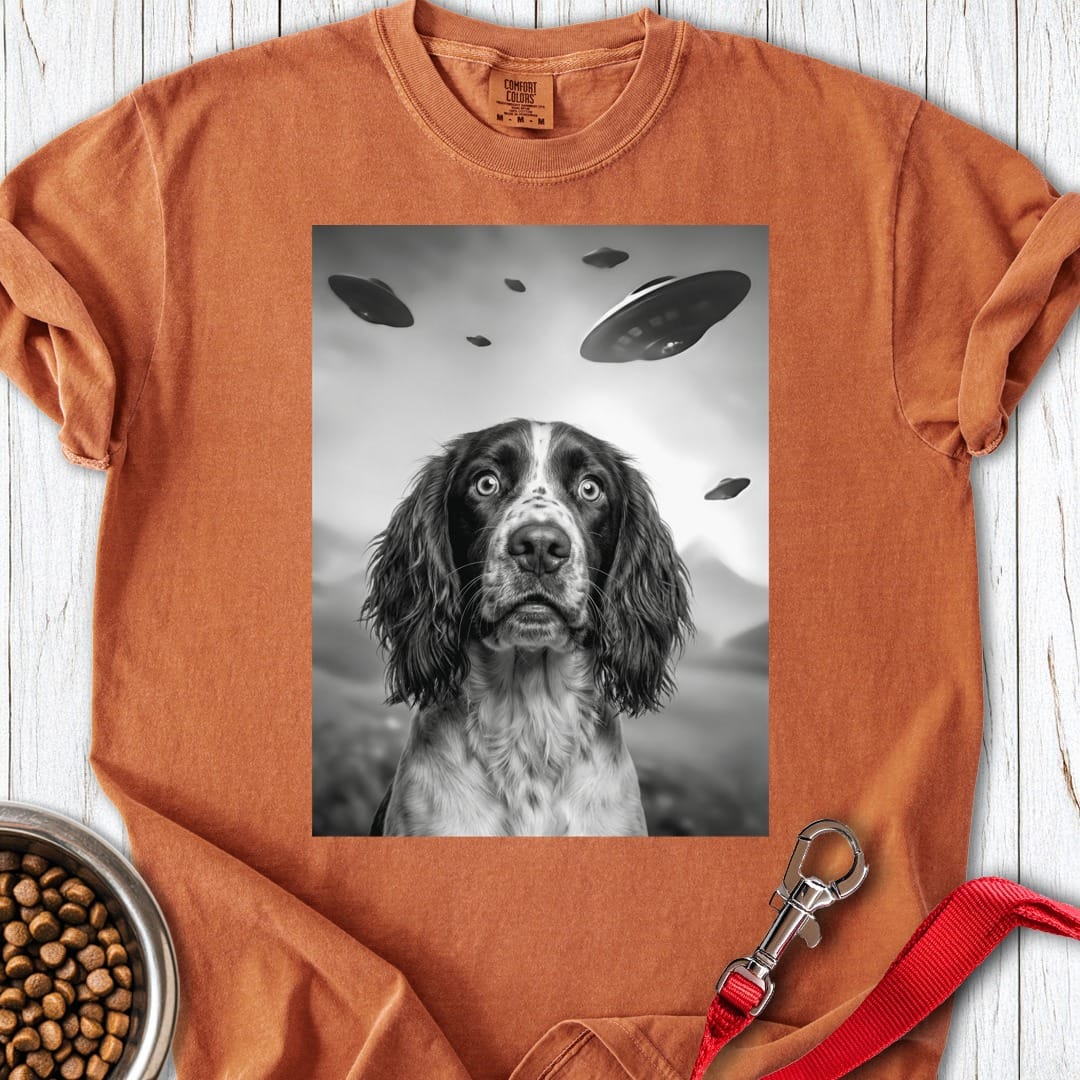 Springer Spaniel Ufo Premium Tee Gift For Dog Lover