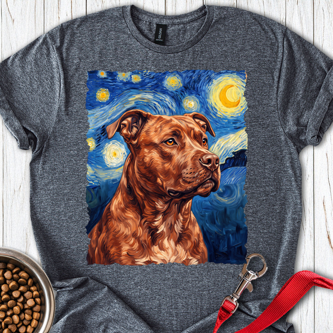 Pitbull Red Nose Van Gogh T Shirt Gift For Dog Lover