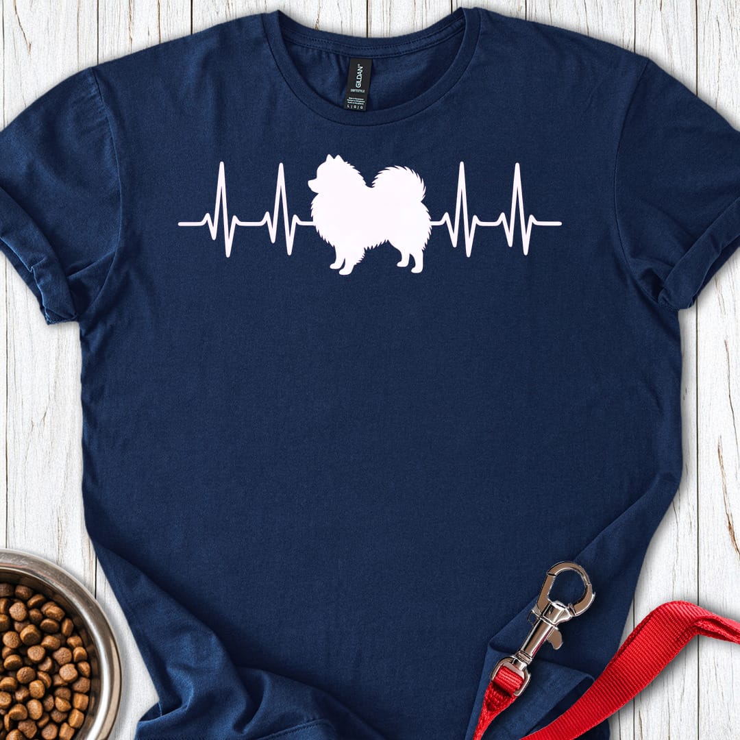 Pomeranian Heartbeat T Shirt Gift For Dog Lover