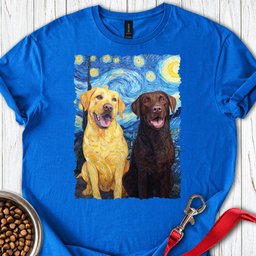 Yellow And Chocolate Lab Van Gogh T Shirt Gift For Dog Lover