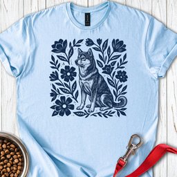 Shiba Inu Linocut T Shirt Gift For Dog Lover